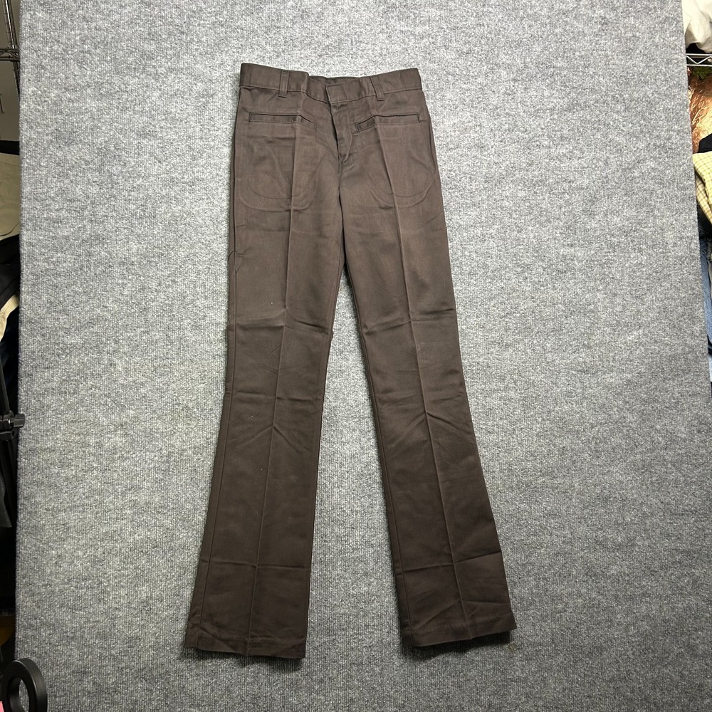 Dickies Uniform Pants Girls 1 Brown Welt Pockets Schoolwear Stretch - 27x31